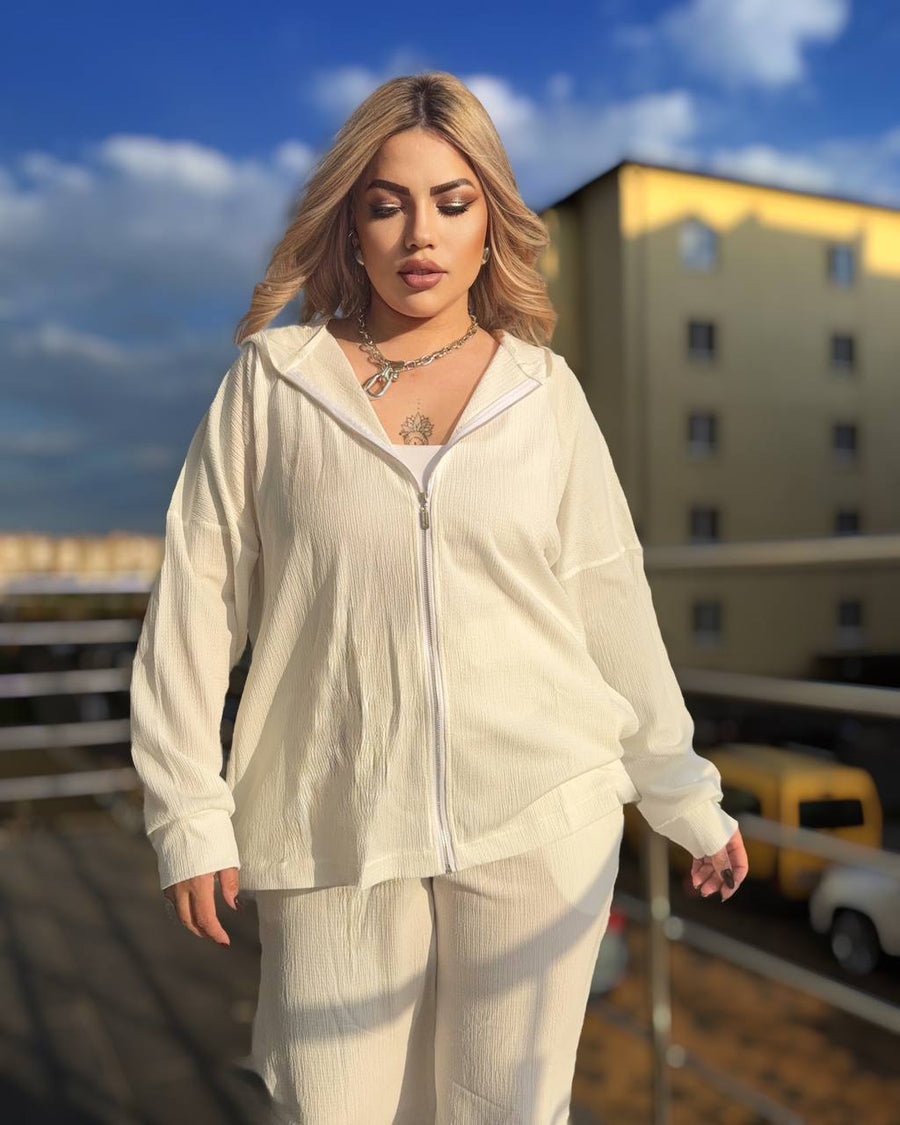 Спортен комплект от трикотаж с качулка - Twiggy Shop