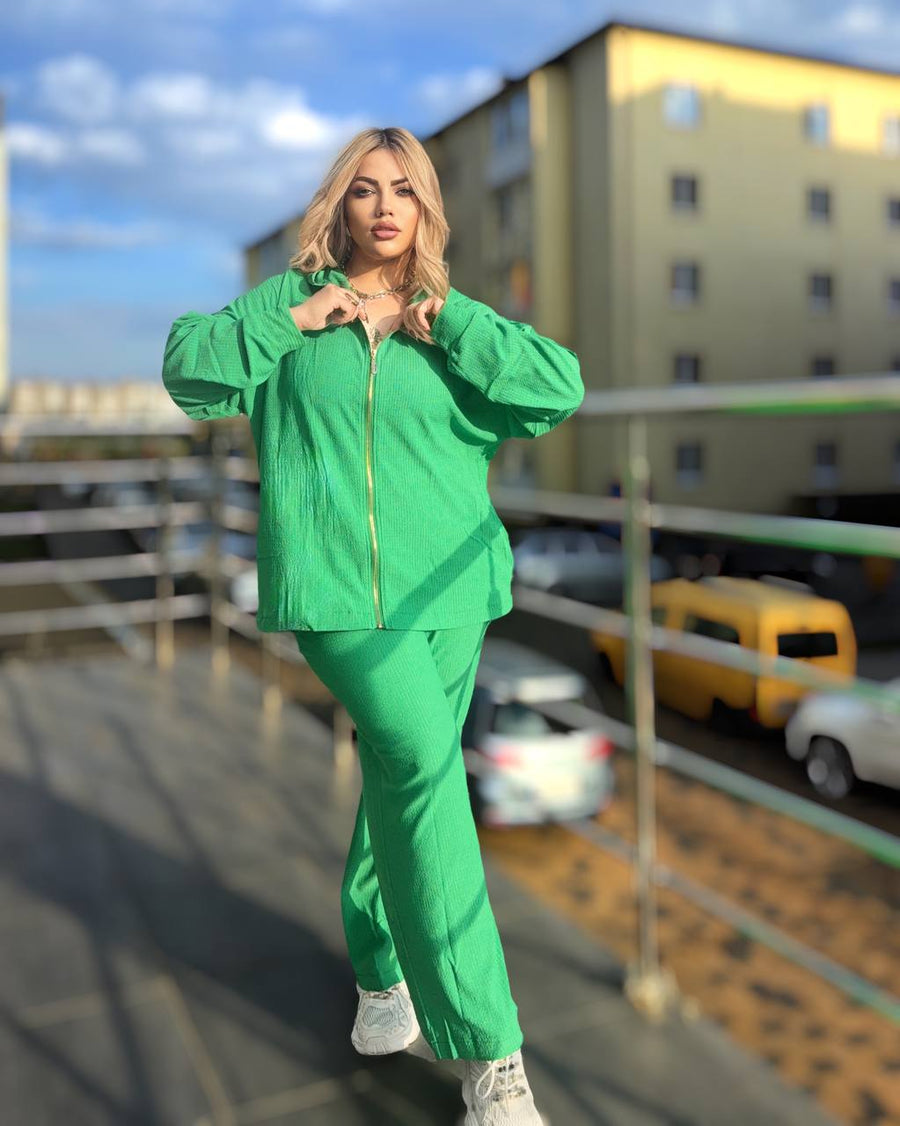 Спортен комплект от трикотаж с качулка - Twiggy Shop