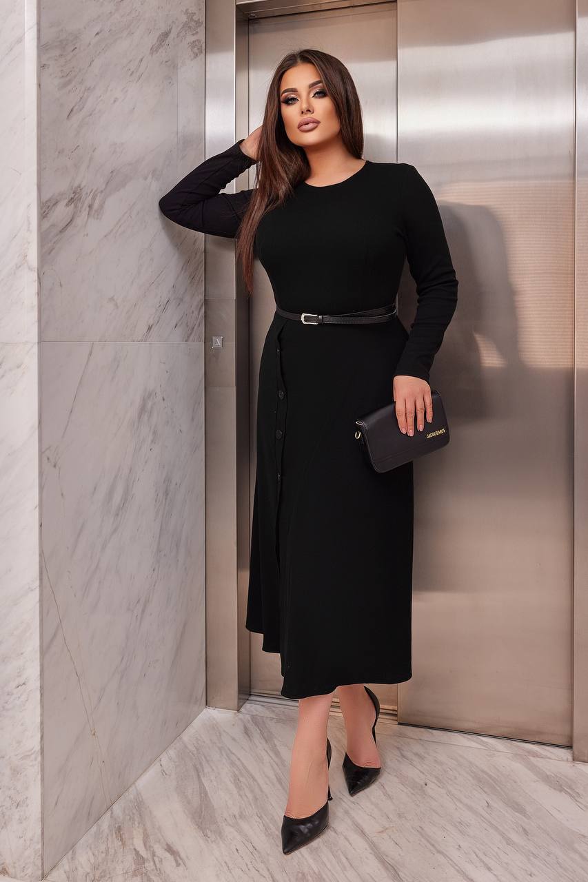 Миди рокля от рипсено трико - Twiggy Shop