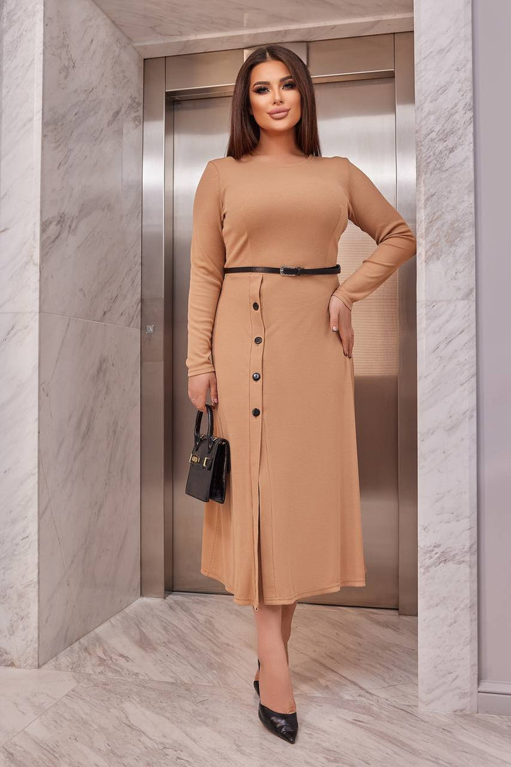 Миди рокля от рипсено трико - Twiggy Shop