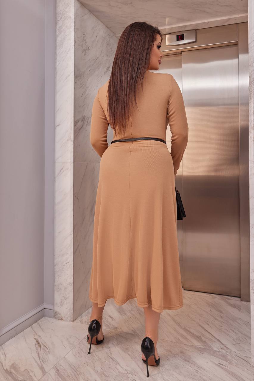 Миди рокля от рипсено трико - Twiggy Shop