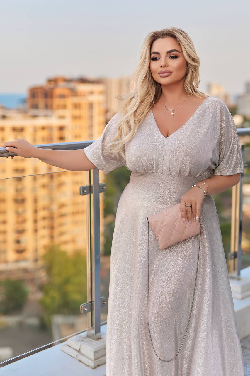 Рокля от блестяща материя - Twiggy Shop