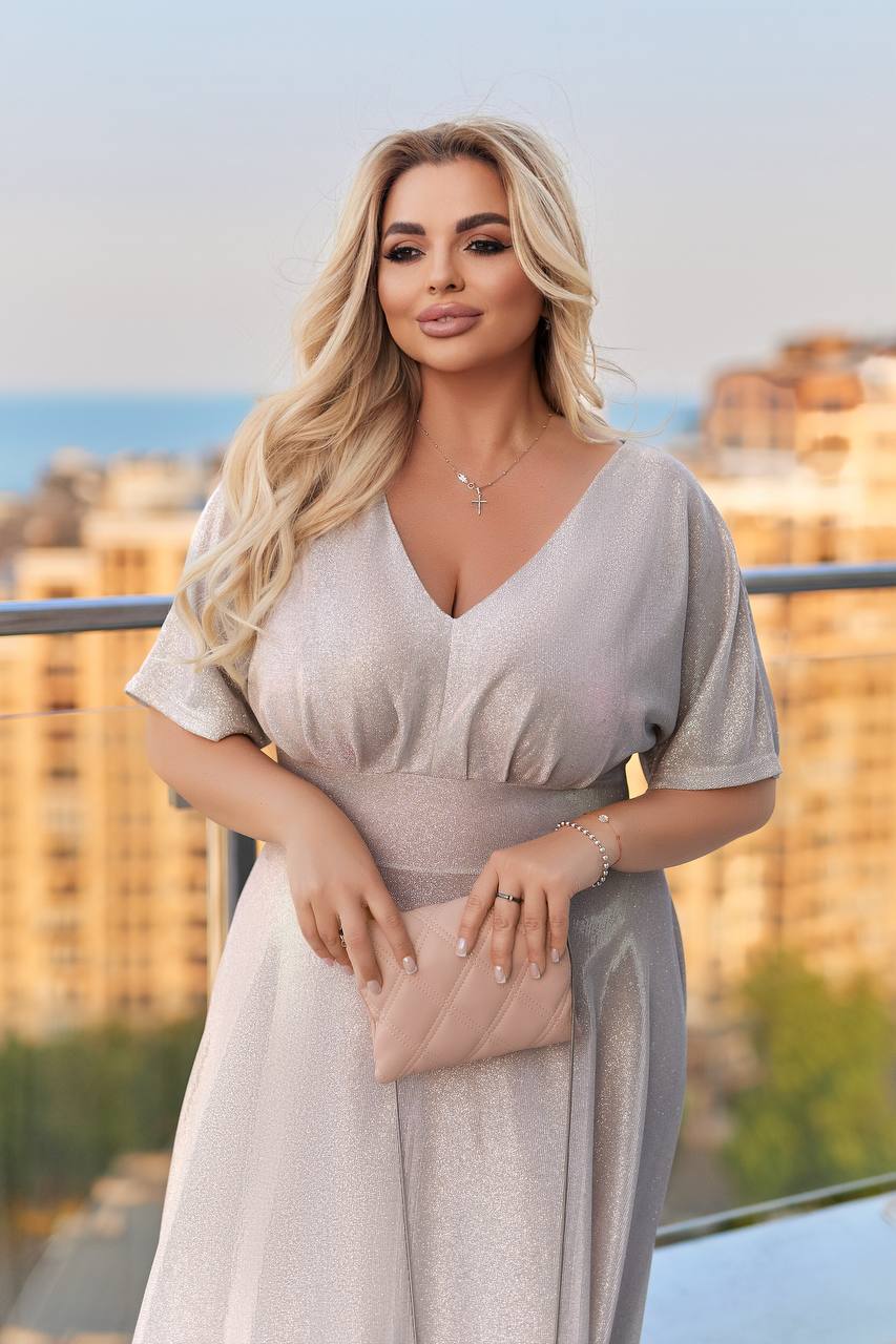 Рокля от блестяща материя - Twiggy Shop