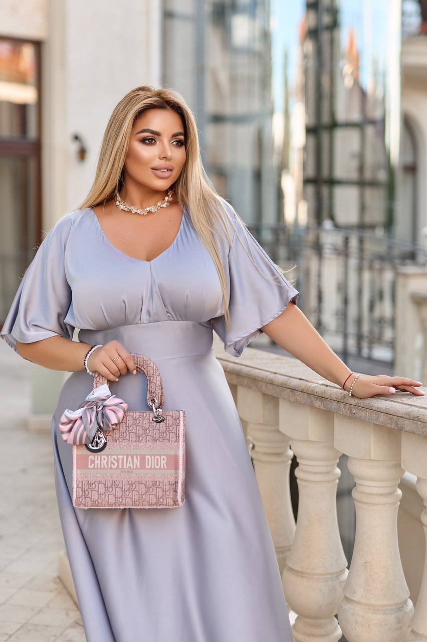 Дълга копринена рокля - Twiggy Shop