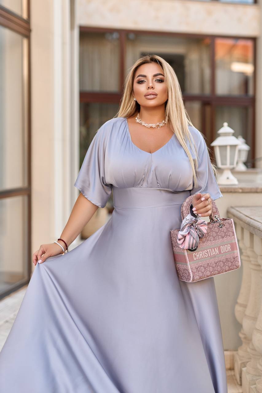 Дълга копринена рокля - Twiggy Shop