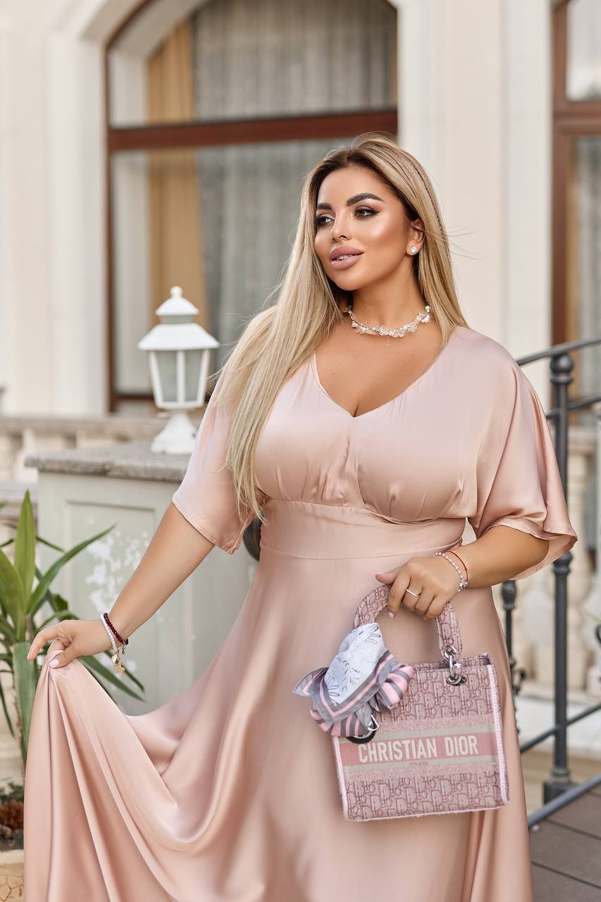 Дълга копринена рокля - Twiggy Shop