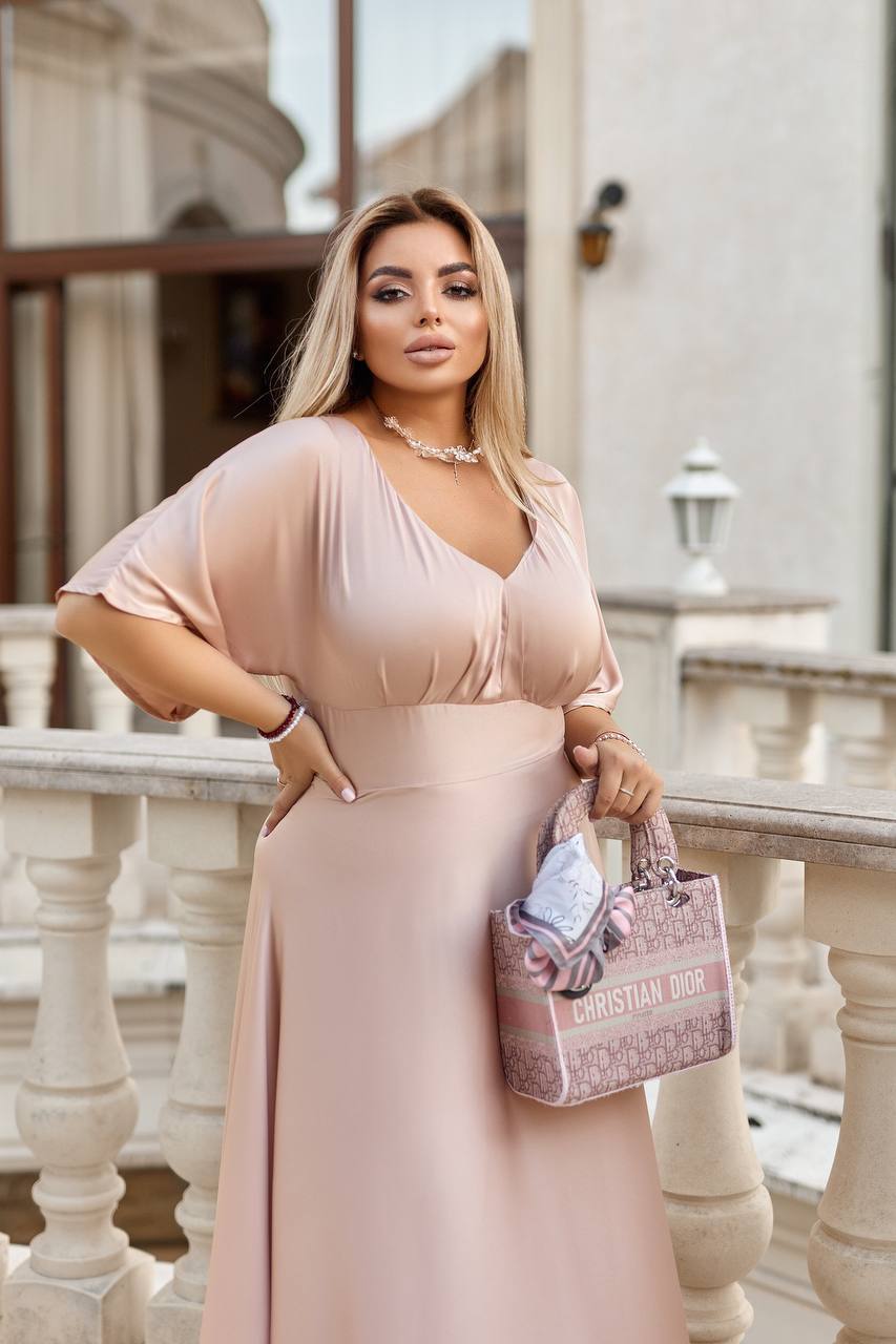 Дълга копринена рокля - Twiggy Shop