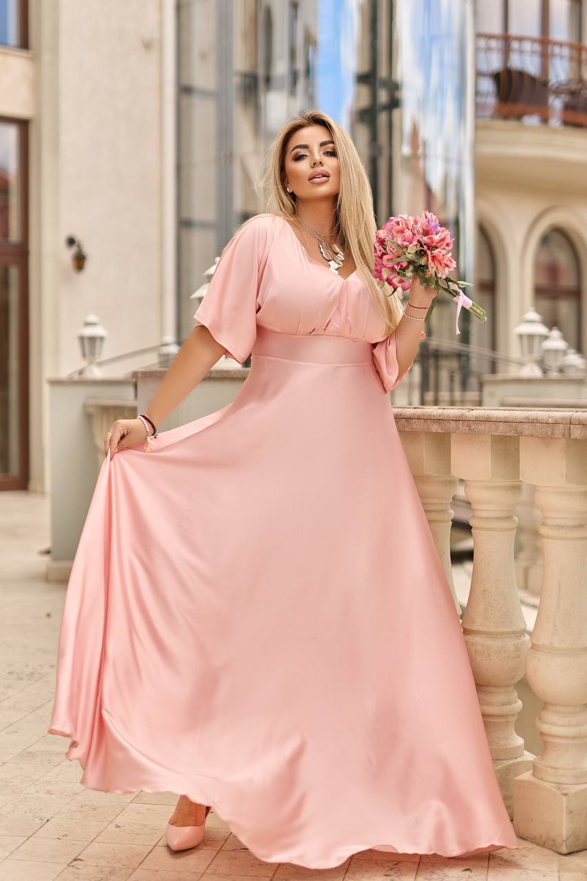 Дълга копринена рокля - Twiggy Shop