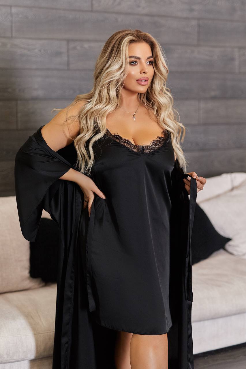 Домашен халат от коприна - Twiggy Shop