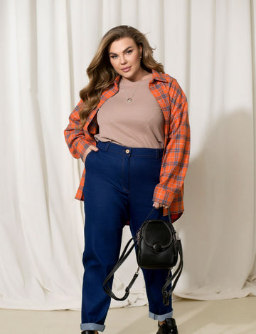 Дънки с висока талия и странични джобове - Twiggy Shop