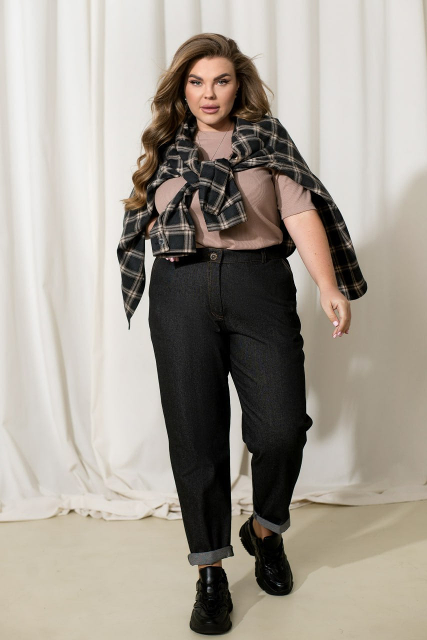 Дънки с висока талия и странични джобове - Twiggy Shop