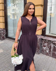 Ленена миди рокля