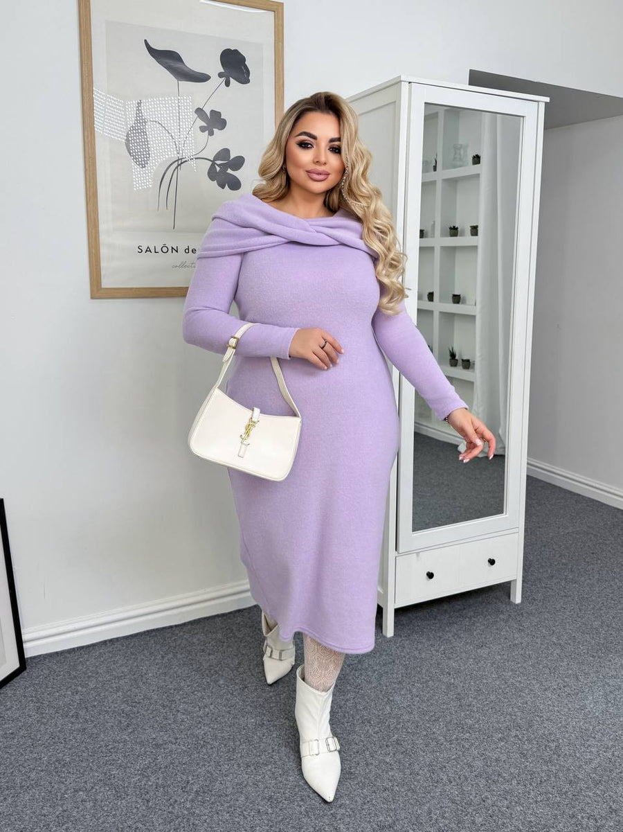 Миди рокля от мека материя - Twiggy Shop
