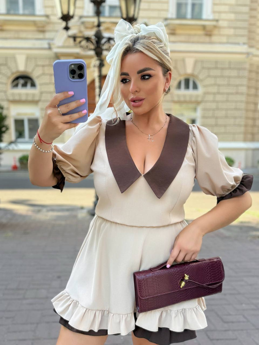 Къса рокля с яка - Twiggy Shop