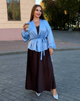 Сатенено кимоно с колан