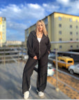 Спортен комплект от трикотаж с качулка - Twiggy Shop
