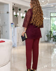 Комплект с блуза от флок материя - Twiggy Shop
