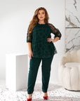 Комплект с блуза от флок материя - Twiggy Shop