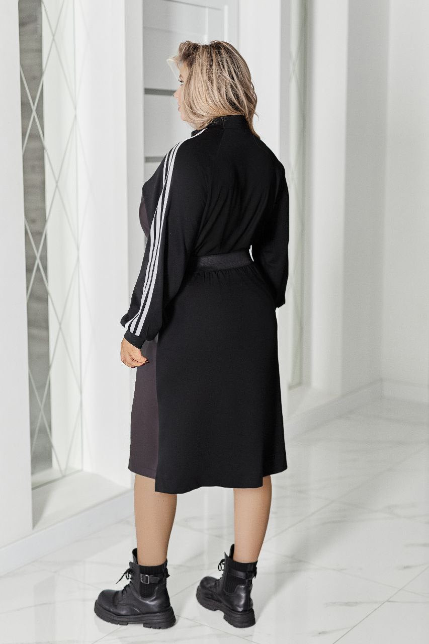 Рокля с кожени части