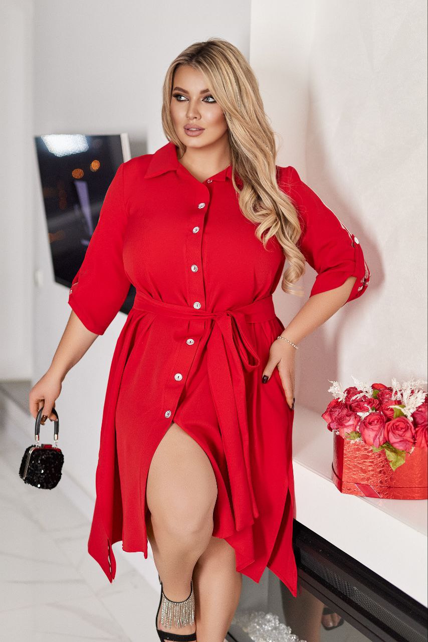 Рокля тип риза с колан