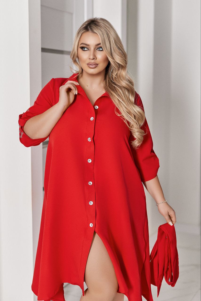 Рокля тип риза с колан