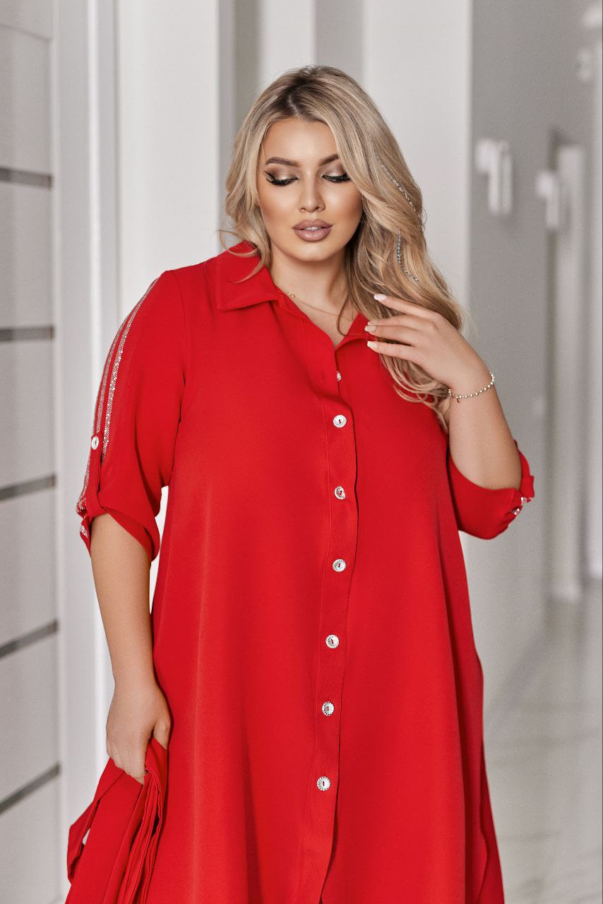 Рокля тип риза с колан