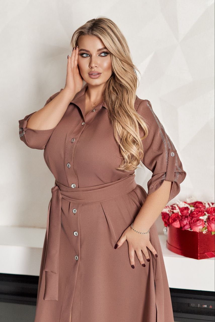 Рокля тип риза с колан