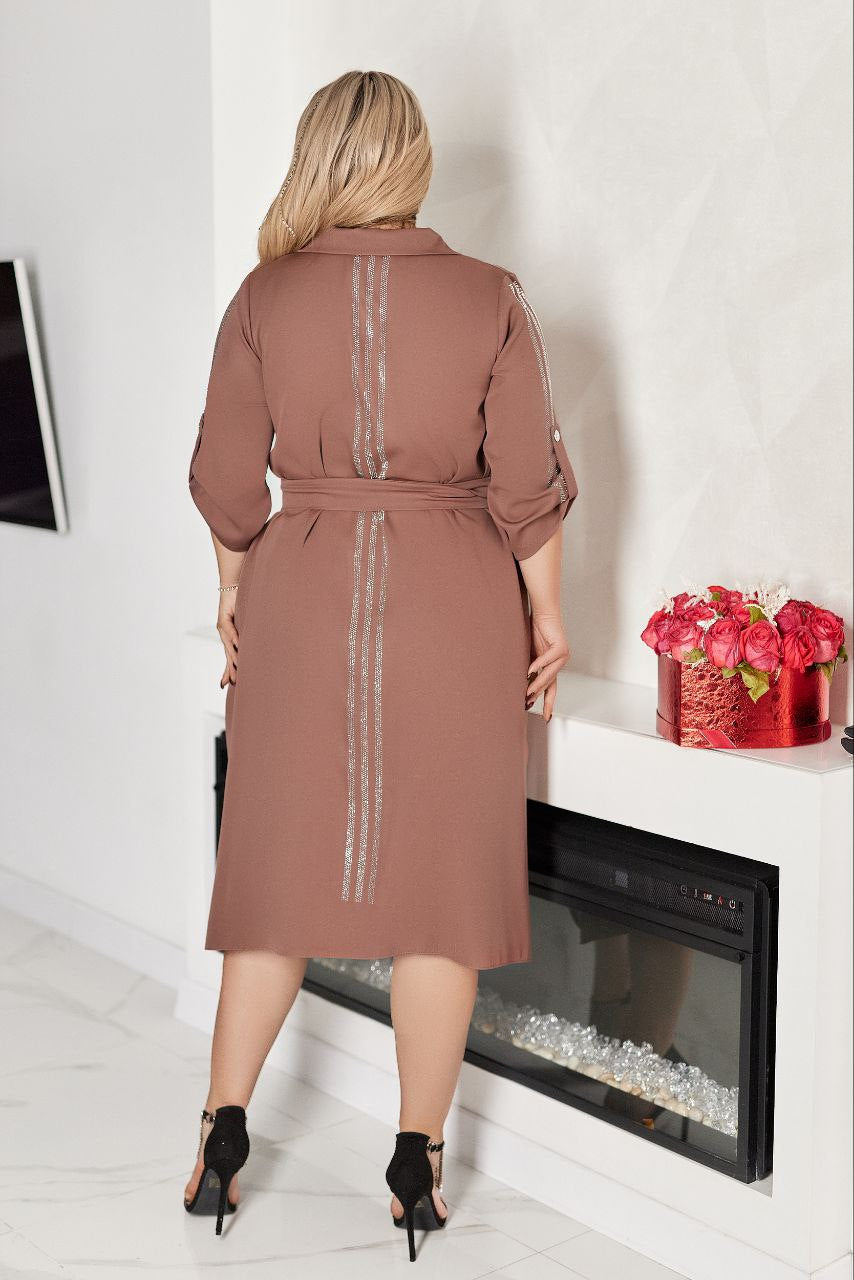 Рокля тип риза с колан