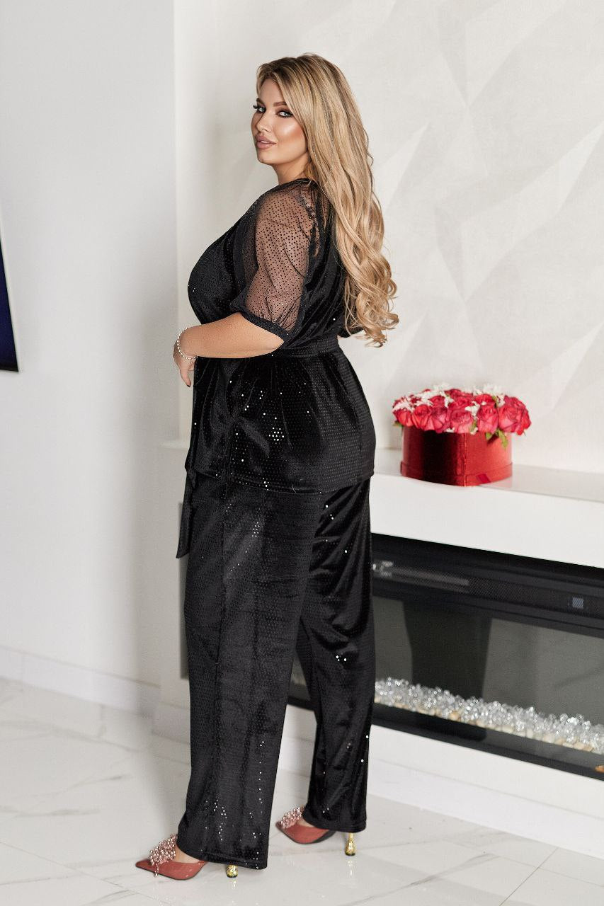 Кадифен комплект с блясък - Twiggy Shop