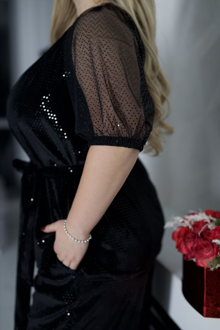 Кадифен комплект с блясък - Twiggy Shop