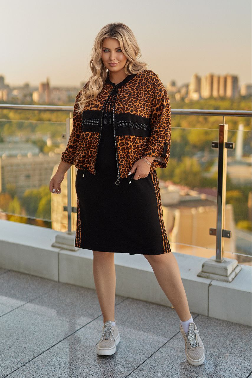 Комплект от рокля и бомбър - Twiggy Shop