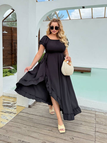 Дълга рокля от софт с волани - Twiggy Shop