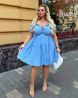 Крепирана къса рокля