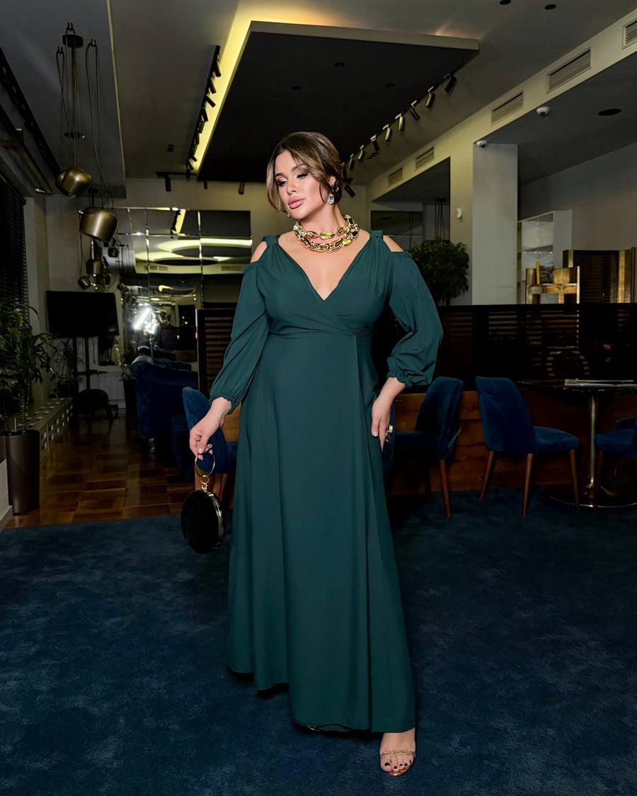 Дълга рокля с прехвърляне - Twiggy Shop