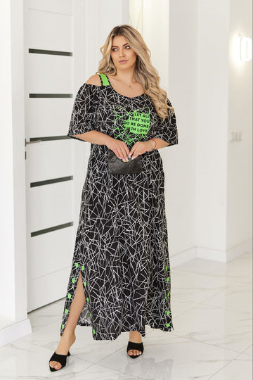 Дълга рокля от памучна материя - Twiggy Shop