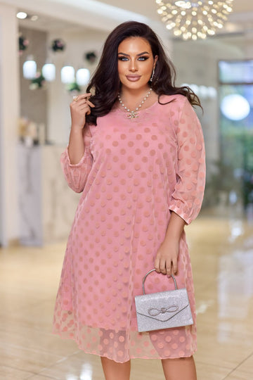 Рокля в свободна кройка с мрежа - Twiggy Shop