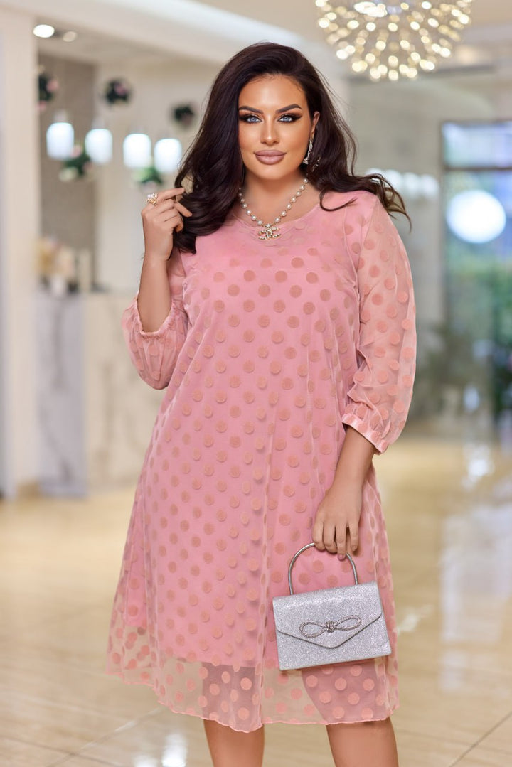 Рокля в свободна кройка с мрежа - Twiggy Shop