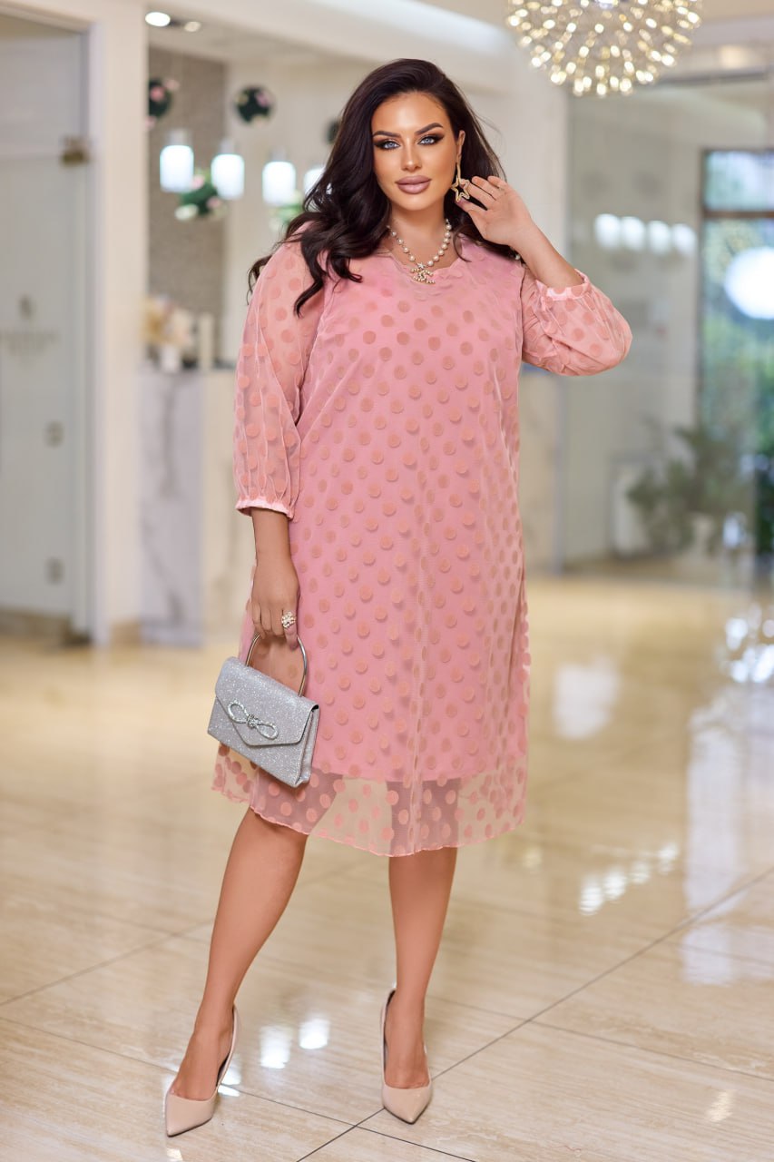 Рокля в свободна кройка с мрежа - Twiggy Shop