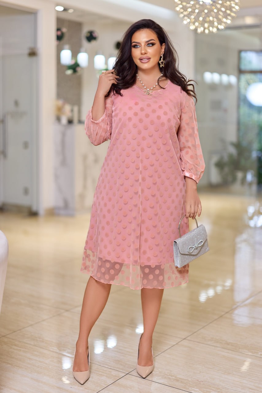 Рокля в свободна кройка с мрежа - Twiggy Shop