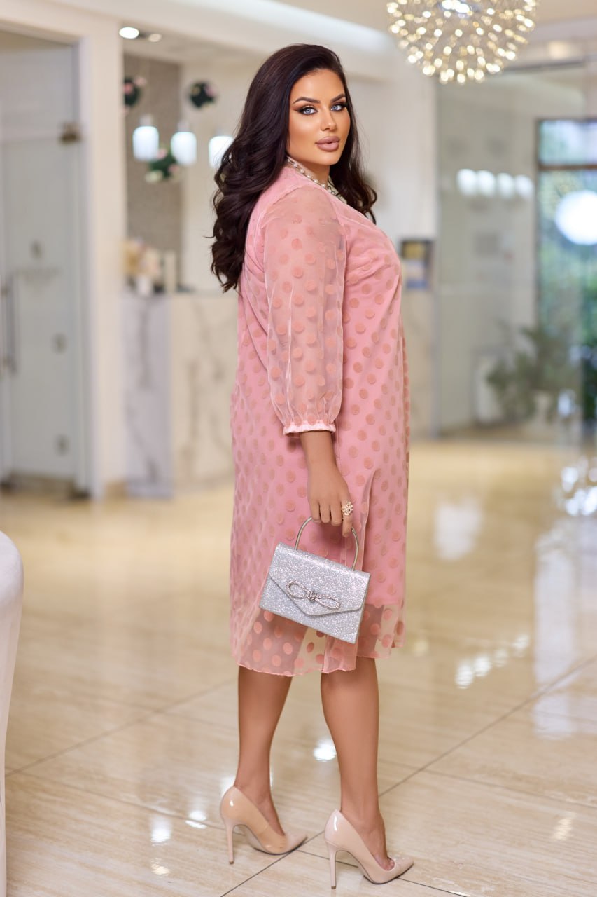 Рокля в свободна кройка с мрежа - Twiggy Shop