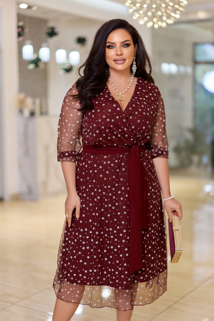 Вечерна рокля с блестяща мрежа - Twiggy Shop