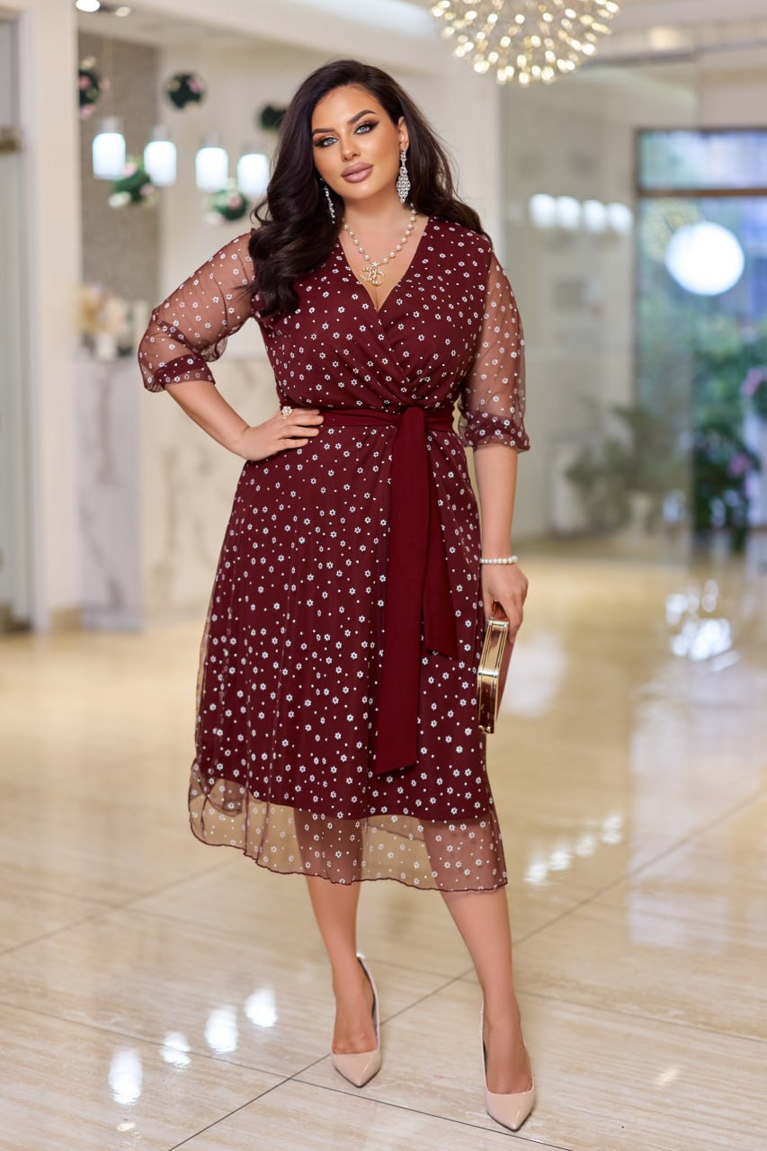 Вечерна рокля с блестяща мрежа - Twiggy Shop