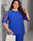 Комплект от блуза и панталон с дантела