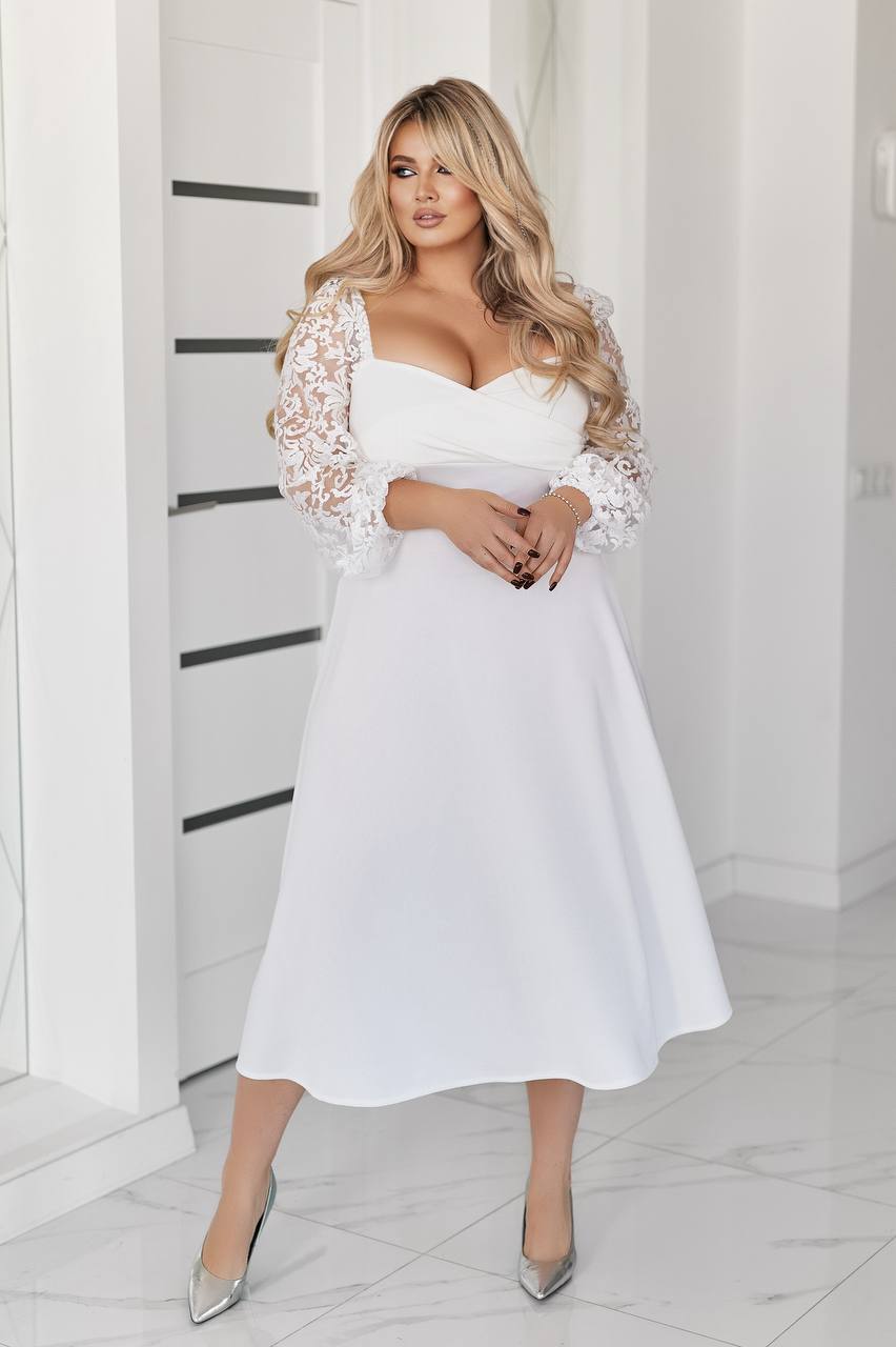 Миди рокля с мрежа