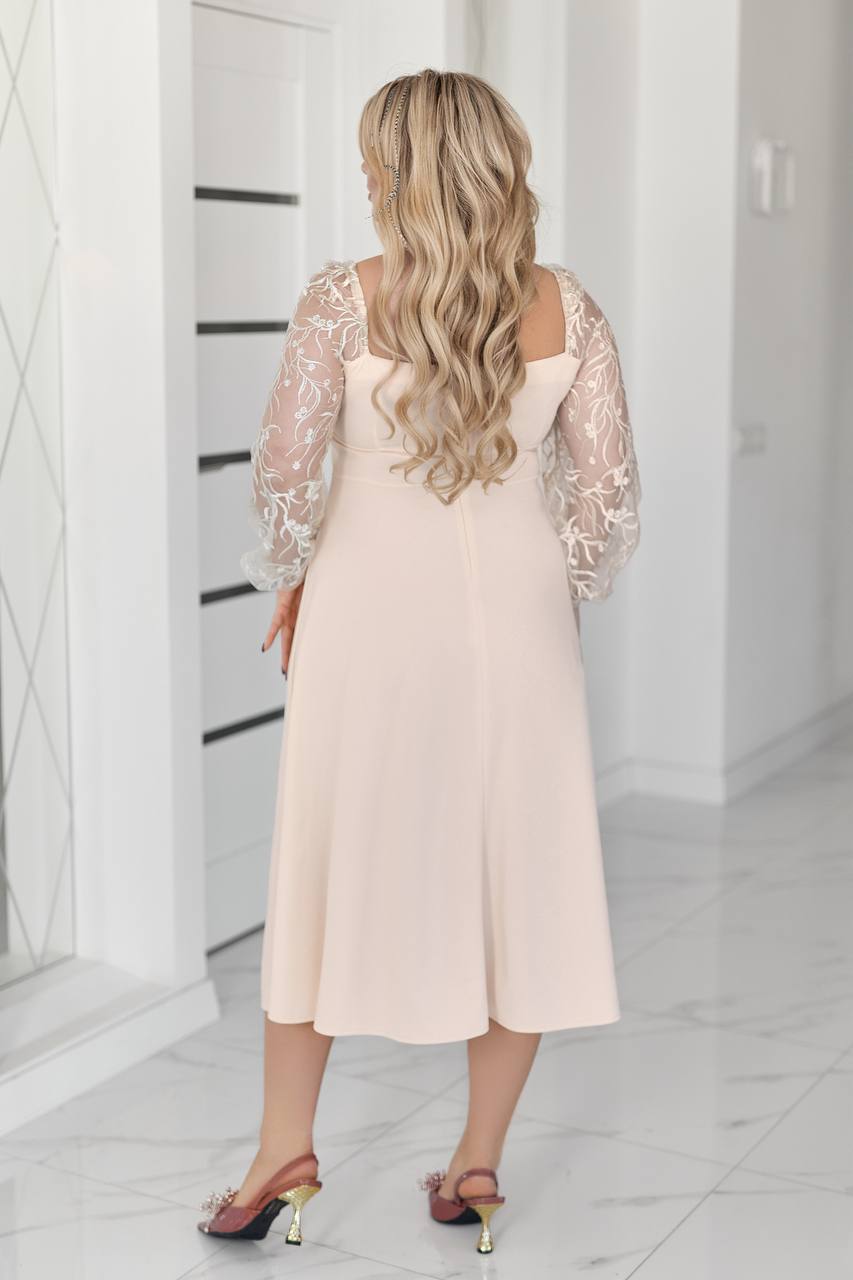 Миди рокля с мрежа