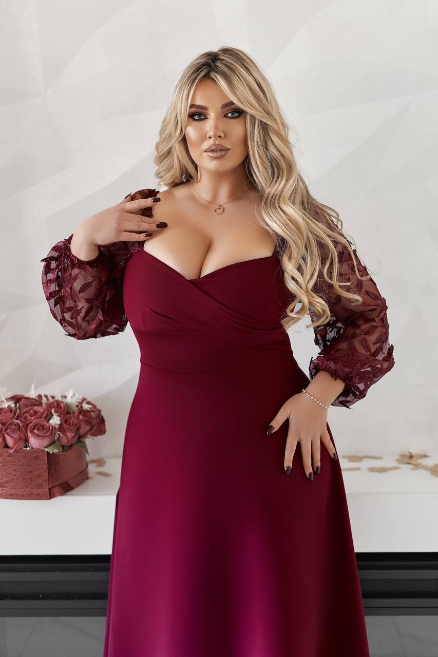 Миди рокля с мрежа