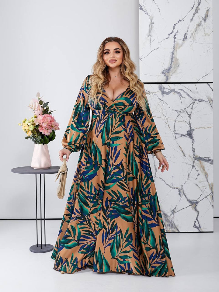 Дълга рокля с десен - Twiggy Shop