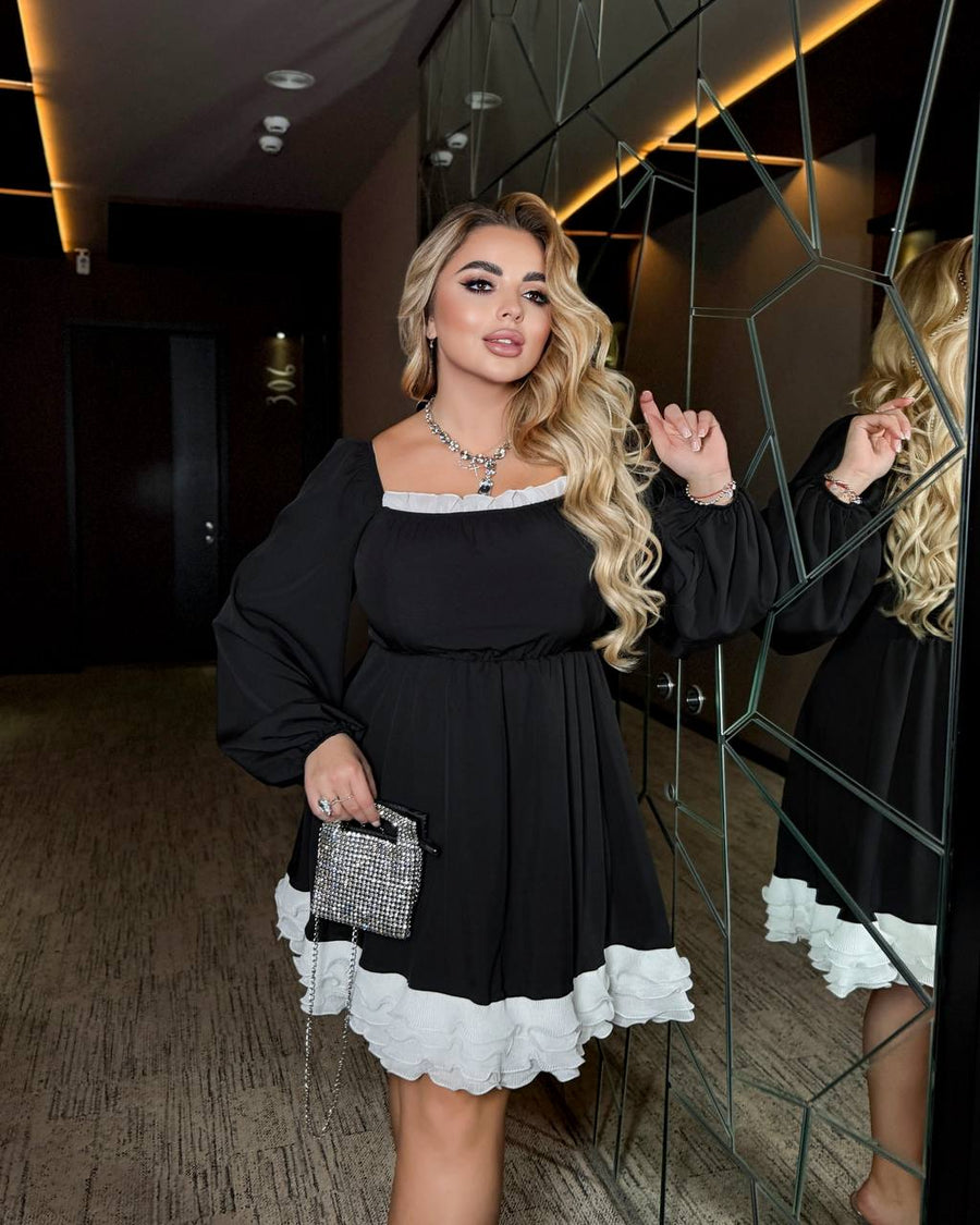 Къса рокля с волани