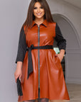 Кожена рокля с цип - Twiggy Shop