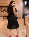Къса рокля с мрежести ръкави - Twiggy Shop